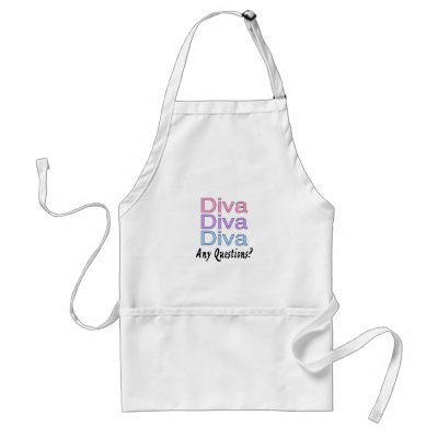 Diva Any Questions Aprons by CelebrationZazzle