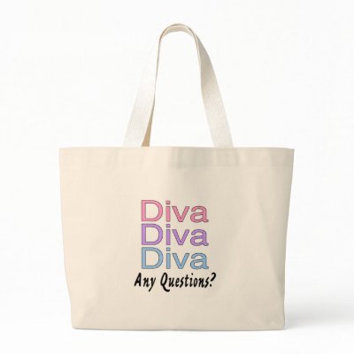 Diva Any Questions Tote Bags by CelebrationZazzle