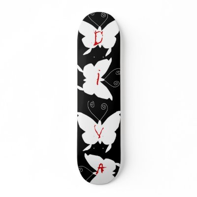 Diva Butterfly I Skateboard Deck by Yve_13