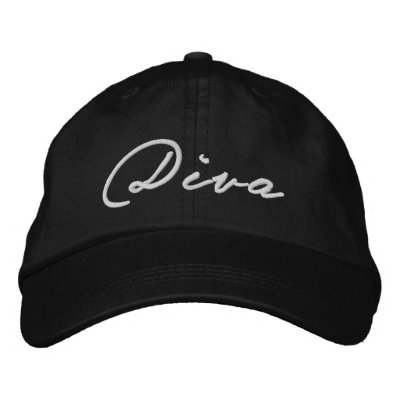 "DIVA" cap Embroidered Baseball Cap by LadyDenise