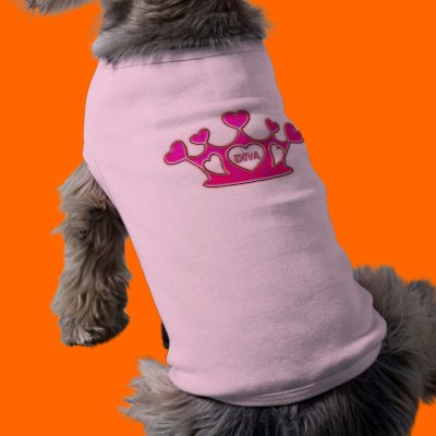 DIVA CROWN DOG TEE SHIRT by dgpaulart