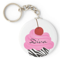 Diva Cupcake Key Chains