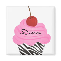 Diva Cupcake Magnet
