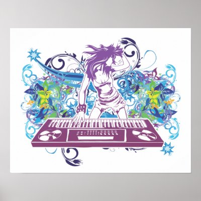 Diva DJ Music Bliss Cool Colours Posters by vector_posters
