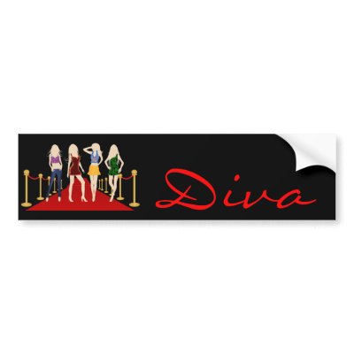 Diva Fashion Girls on Red Carpet Bumper Sticker by sunnymars