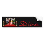 Diva Fashion Girls on Red Carpet Bumper Sticker bumper stickers