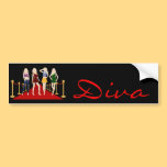 Diva Fashion Girls on Red Carpet Bumper Sticker bumper stickers
