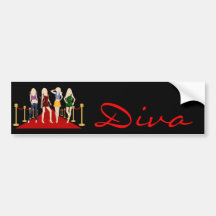 Diva Fashion Girls on Red Carpet Bumper Sticker