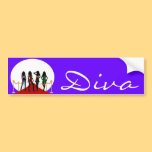 Diva Fashion Girls on Red Carpet Bumper Sticker bumper stickers