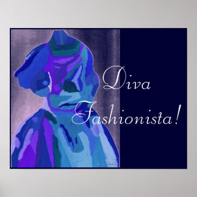 Diva Fashionista In Blue I Posters by Yve_13
