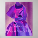 Diva Fashionista In Blue Print