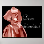 Diva Fashionista In Neutral Poster posters