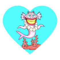 Diva Fish Heart Stickers