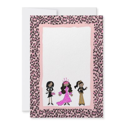 Diva Girls Invitations - African American by RetroWhimsyDesigns
