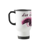 diva in a carry on travel mug