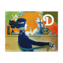 DIVA IN BLUE MONOGRAM POST CARDS