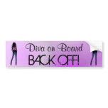 Diva on Board Back Off Bumper Sticker bumper stickers