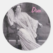 Diva Round Sticker