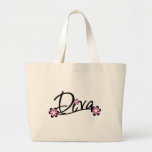 Diva with Pink Flowers Bags