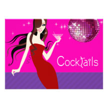 Divalicious Cocktail Party - little red dress Invitations