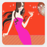 Divalicious Cocktails Glam Party Girl Stickers