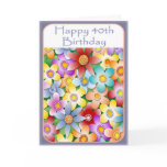 Diva's Flower Power 40th Birthday Card
