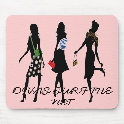 DIVAS SURF THE NET Mousepad by creativecutey
