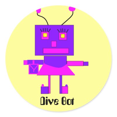 , Dive Bot Round Stickers by wildmog