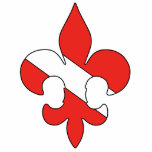 Dive Flag Fleur de lis Ornament photo sculptures