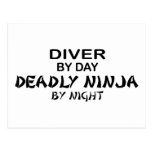 Diver Deadly Ninja by Night Postcards