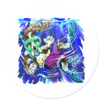 Diver Dog Sticker