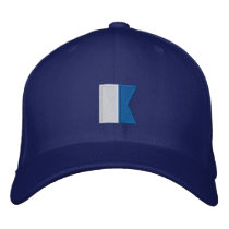 Diver Down Alpha Flag Embroidered Baseball Cap
