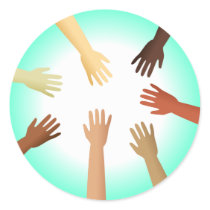 Diverse Hands Round Sticker