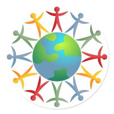 Diverse World Round Stickers by prawny