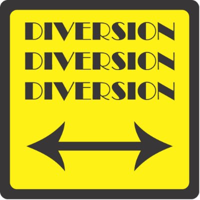 DIVERSION SIGN SQUARE PHOTO SCULPTURE by ab_photodesigner