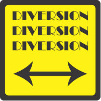 DIVERSION SIGN SQUARE PHOTO SCULPTURE