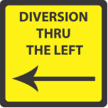 DIVERSION THRU THE LEFT PHOTO CUT OUT