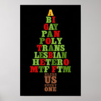 Diversity Christmas Tree Text Posters