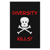 diversity kills skull and crossbones stationery design