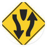 Divided Highway Begins Highway Sign stickers