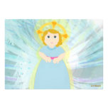 Divine Child Dazzling Blue Angel's Wings Card Custom Announcements