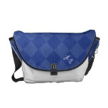 Divine Diamond Patterns_Blue Checkers_personalized Messenger Bags