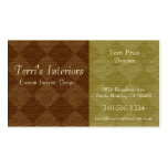 Divine Diamond Patterns_Brown & Olive fabric look Business Cards