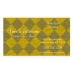 Divine Diamond Patterns_Gold & Green fabric look Business Cards