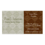 Divine Diamond Patterns_Grey & Brown fabric look Business Card