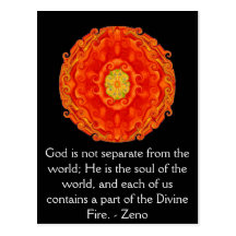 Divine Fire QUOTATION BY Zeno of Elea Post Cards