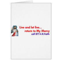 Divine Mercy bumper sticker Greeting Cards