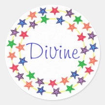 Divine, stickers with colourful stars