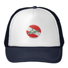diving flag shark mesh hats