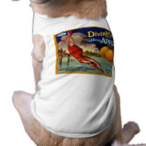 Diving Girl Apples - Vintage Fruit Crate Label Pet Tee Shirt
